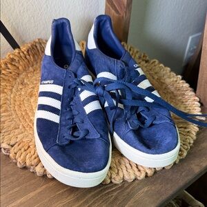 Adidas Navy and White Campus Sneakers